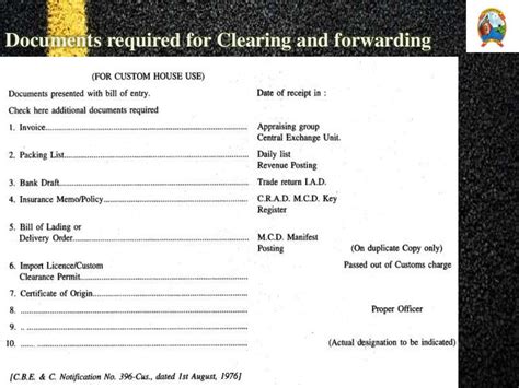 Clearing And Forwarding Agents Ppt