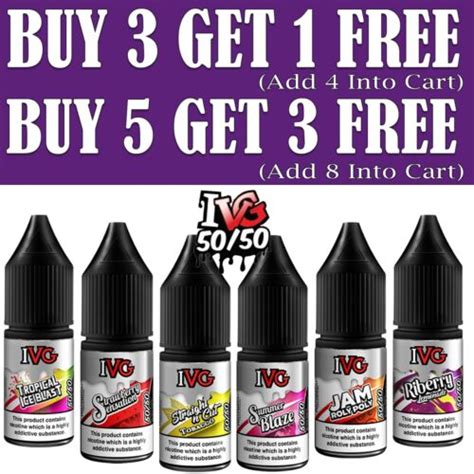 Ivg 5050 Vgpg E Liquid 10ml 3mg 6mg 12mg 18mg I Vg Vape Buy 5 Get 3