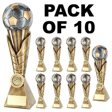 Pack 10 Football Trophies Resin Awards 7in Job Lot Free Engraving New