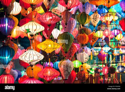 traditional lanterns shop  night hoi   town unesco world
