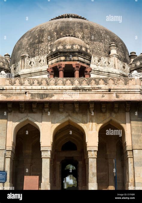 India New Delhi Lodhi Gardens Elevated Chhatri Pavilion Of Tomb Of