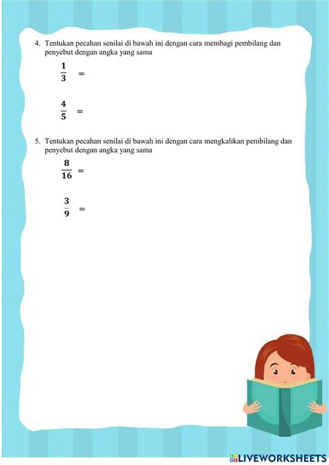 Pecahan Online Exercise For Live Worksheets
