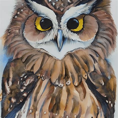 Wise Old Owl Watercolor Graphic · Creative Fabrica