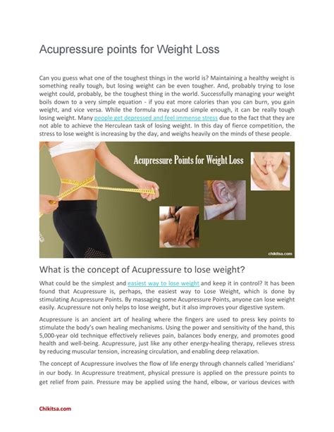 Acupressure points for weight loss by chikitsa - Issuu