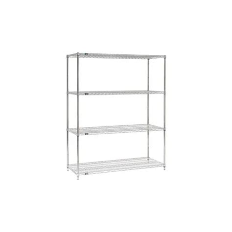 Nexel® 4 Shelf Stainless Steel Wire Shelving Unit Starter 72w X 18