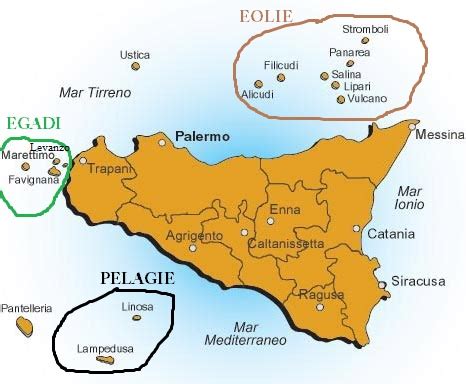 Sicilia Cartina Isole Tomveelers