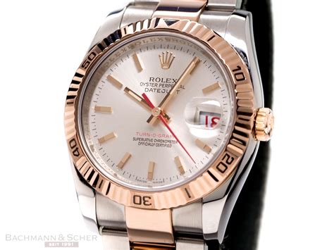 Rolex Datejust Turn O Graph Ref 116261 Stainless Steel 18K Rose Gold