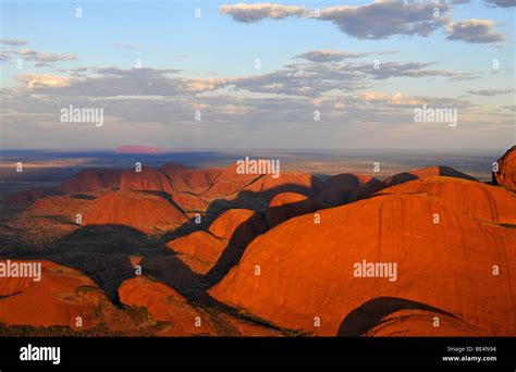 Aerial View Of Kata Tjuta The Olgas In Front Of Uluru Ayers Rock At