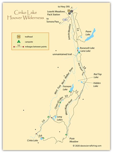 Cinko Lake Map Dave S Sierra Fishing