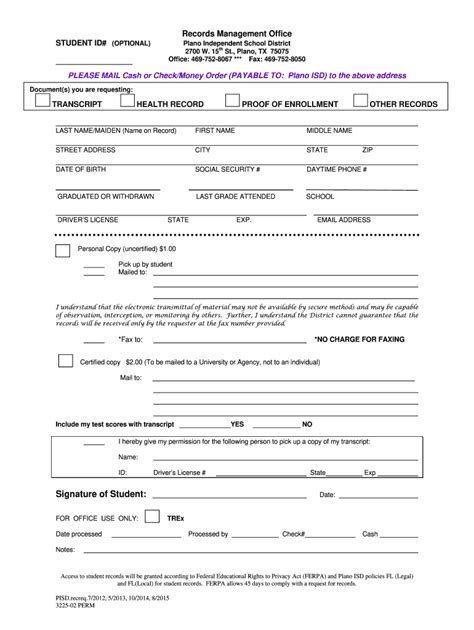 School Records Request Form Pdf Fill Out Sign Online DocHub