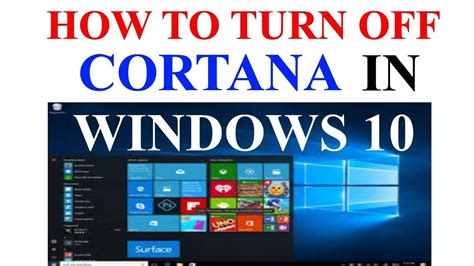 How To Turn Off Cortana In Windows 10 Youtube