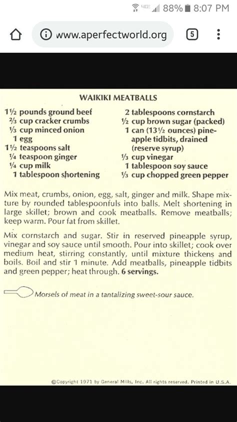 The Recipe For Warm Meatballs Is Shown On An Iphone Screen And It