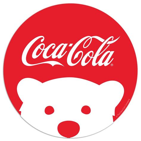 Coca Cola Script Polar Bear Face Mini Vinyl Sticker Coca Cola Vintage