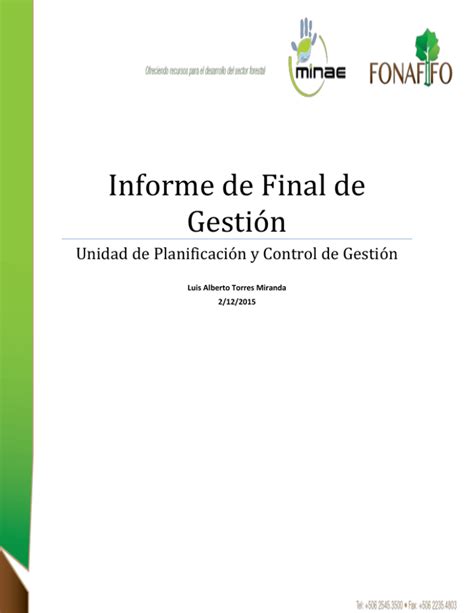 Informe De Final De Gesti N