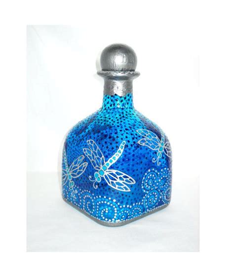 Dragonfly Art On Glass Bottle Hand Painted Por Skyspiritstudios 7500