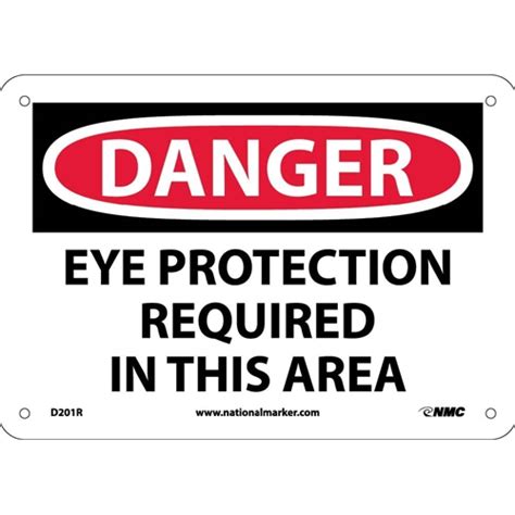 Danger Eye Protection Required In This Area Sign D201r