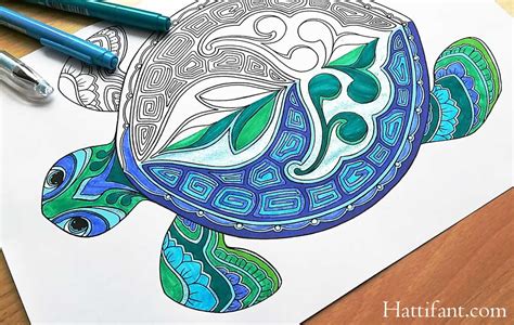 Hattifant's Turtle Coloring Page - Hattifant