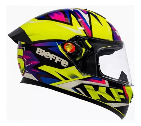 Capacete Moto Esportivo Bieffe B Kf Masculino Feminino Cor Amarelo