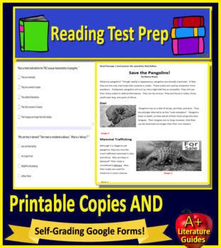 Th Grade Smarter Balanced Test Prep Sbac Reading Ela Self Grading