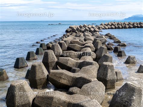 海岸の消波ブロック。福井県大飯郡高浜町の海岸若狭湾、9月。の写真素材 229018854 イメージマート