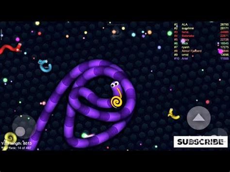 Slither Io A I Giant Pro Troll Snake Vs Noob Snakes Slithersnake Youtube