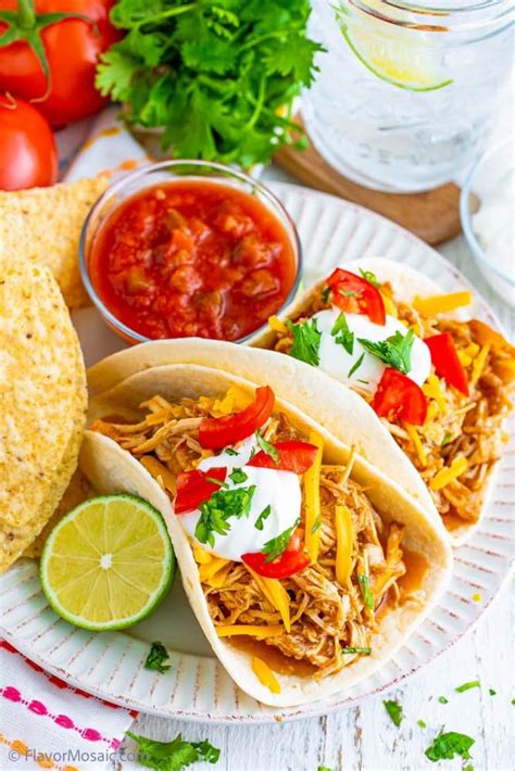 Slow Cooker Adobe Shredded Chicken Tacos Flavor Mosaic