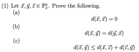 Solved 1 Let X Y Z∈f2n Prove The Following A B