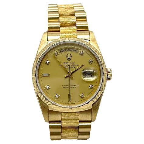 Rolex President Day Date Bark Champagne Original Diamond Dial K