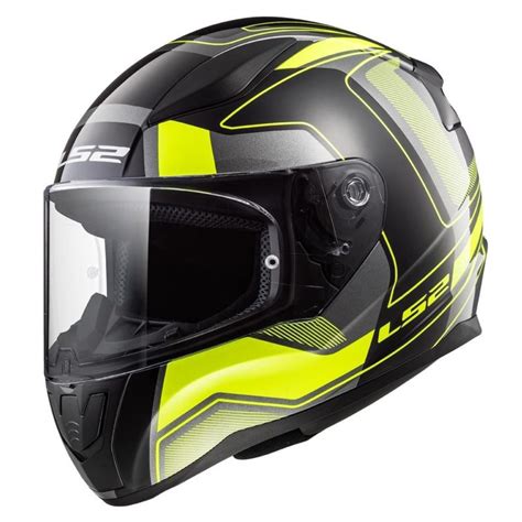 Casco Integral Moto LS2 RAPID CARRERA Negro Amarillo FF353 Tienda