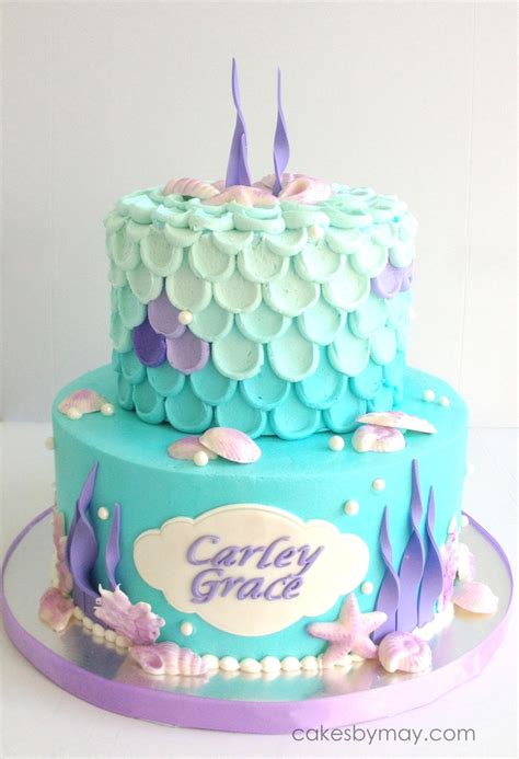 Mermaid Ocean Buttercream Covered Cake