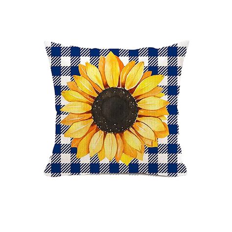 Sunflower Pillow Cover 18x18 Decorative Throw Pillow Case Outdoor