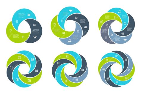 Premium Vector Abstract Flat Elements Of Cycle Diagram With 3 4 5 6 7