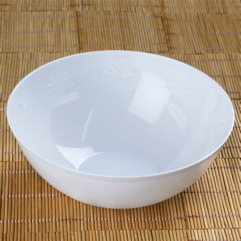 4 Pack White Round Disposable Serving Bowls 32 Oz Plastic Salad Bowls