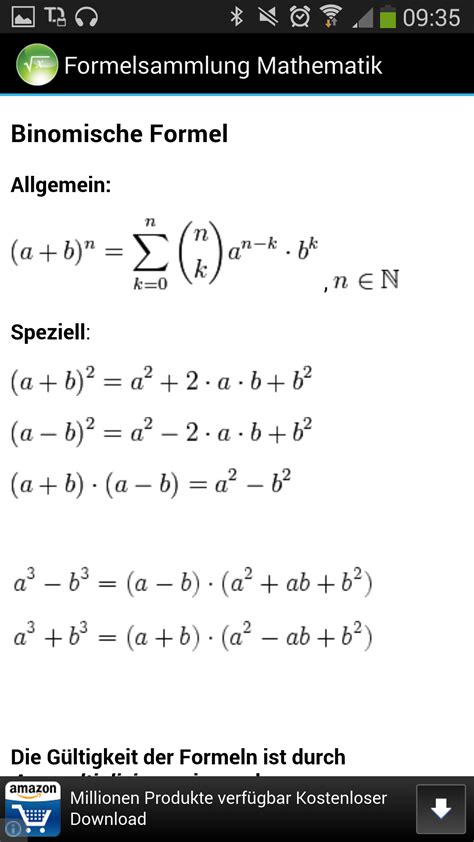 Formelsammlung Mathematik Alle Wichtigen Formeln Auf Dem Smartphone