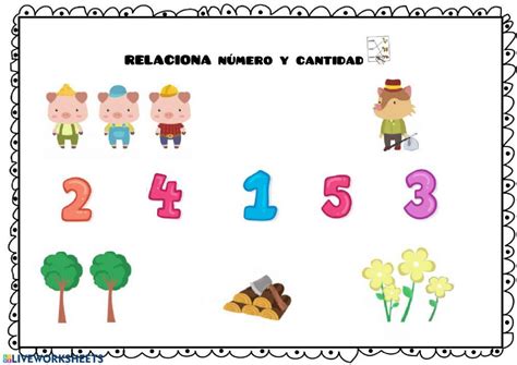 Relaciona Grafia Y Cantidad Los Tres Cerditos Worksheet Live Worksheets