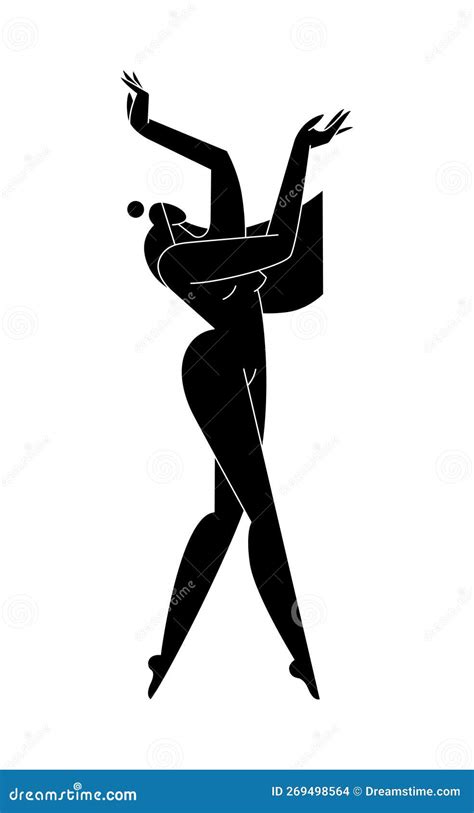 Contemporary Female Body Vector Illustration Nude Woman Silhouette