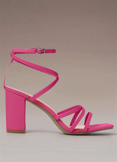 Hot Pink Cross Strappy Ankle Strap Heels Azazie