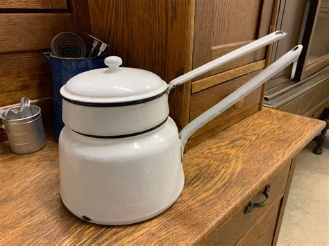 Vintage Enamelware Double Boiler