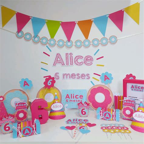 Kit Decora O Festa Personalizada Donuts Lembrancinha Elo