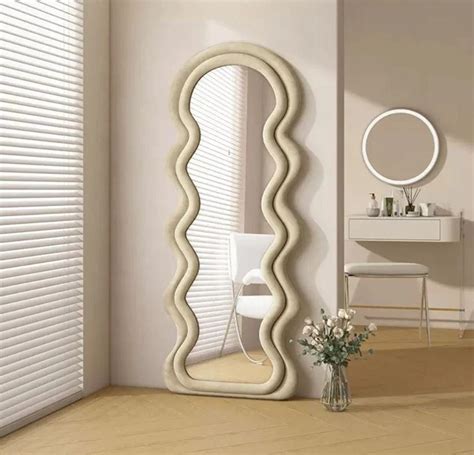 Curvy Floor Mirror Wavy Full Lenght Mirror Curvy Squiggle Mirror