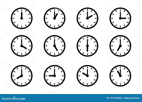 Set Of Clock Icon Isolated Icons Stock Illustration Illustration Of