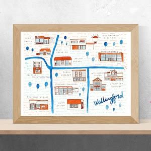 Wallingford Seattle Neighborhood Map Print of Original Watercolor ...