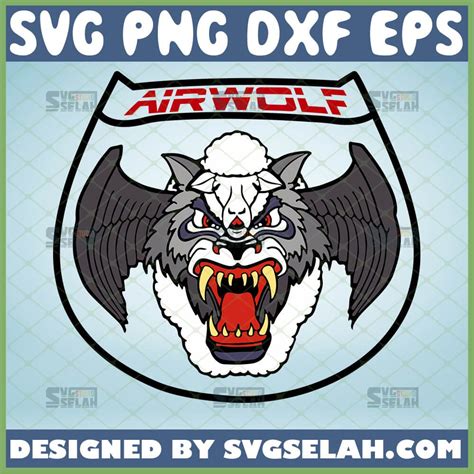 Airwolf Logo SVG, Winged Wolf SVG, Military, Helocopter, Tv Show ...