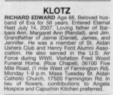 Richard Edward Klotz Find A Grave Memorial