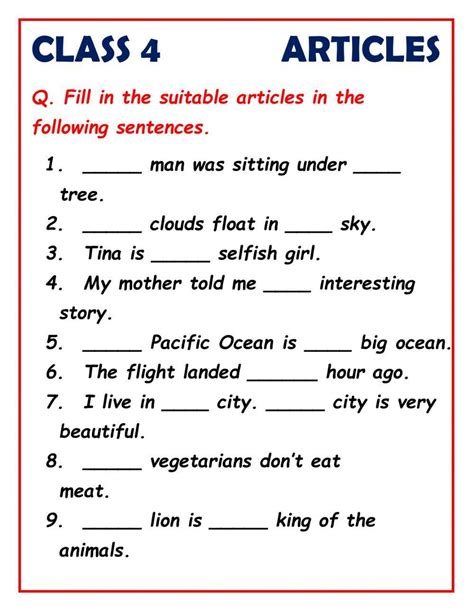 Grade 4 Grammar Worksheets Engaging Exercises For Effective Learning