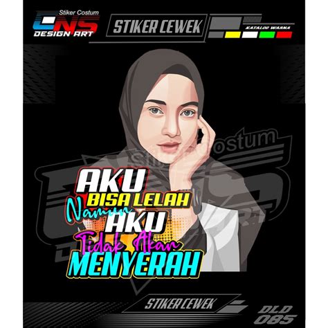 Jual Stiker Cewek Hijab Jumbo Meter Sticker Decal Mobil Motor Sticker