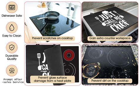 Tyemui Decorative Black Electric Cooktop Cover 21x29 Inch Electric Glass Stove Top Protector