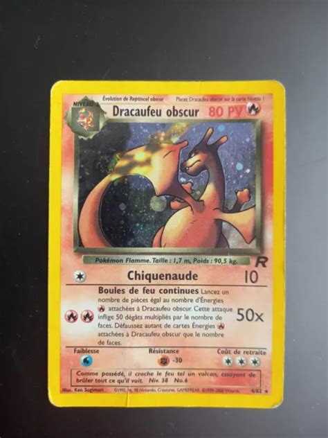 CARTE POKÉMON DRACAUFEU OBSCUR 4 82 team rocket wizards EUR 110