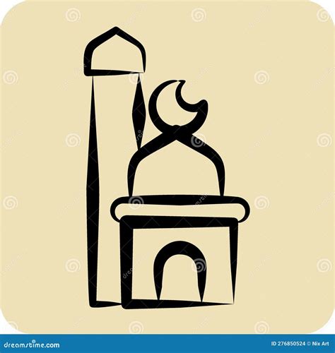 Icon Mosque Related To Eid Al Fitr Symbol Glyph Style Islamic