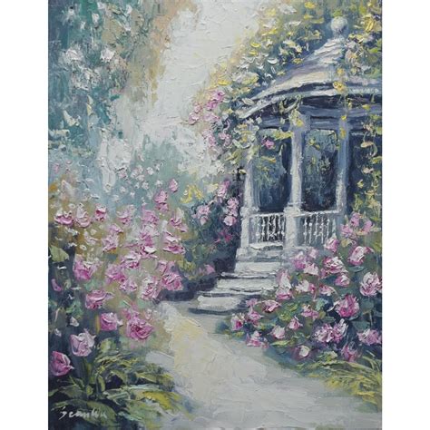 Original Oil Painting of Garden | Chairish